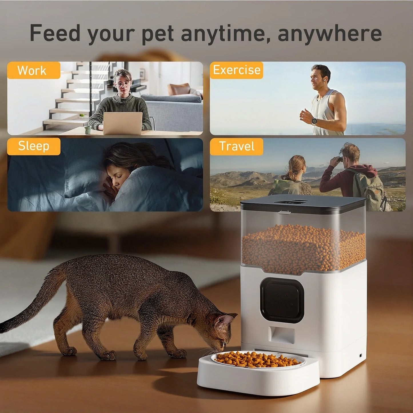 Revolutionize Mealtime with the 4L Smart Automatic Cat Feeder – WiFi Enabled & Programmable for Happy, Healthy Pets!