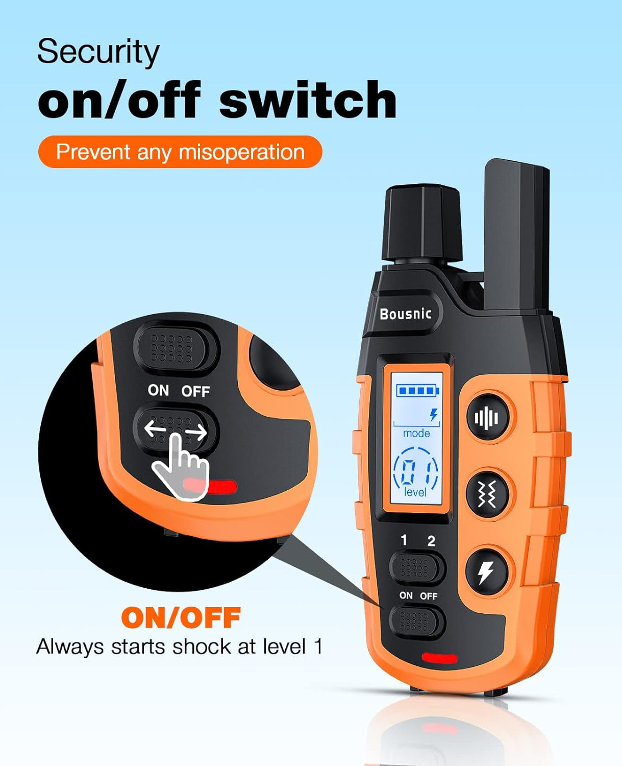 Ultimate Dog Training Collar - 3300Ft Remote Control E-Collar for Small to Large Dogs (5-120lbs) - Rechargeable, Waterproof, with Adjustable Beep, Vibration & Safe Shock Modes (Orange)