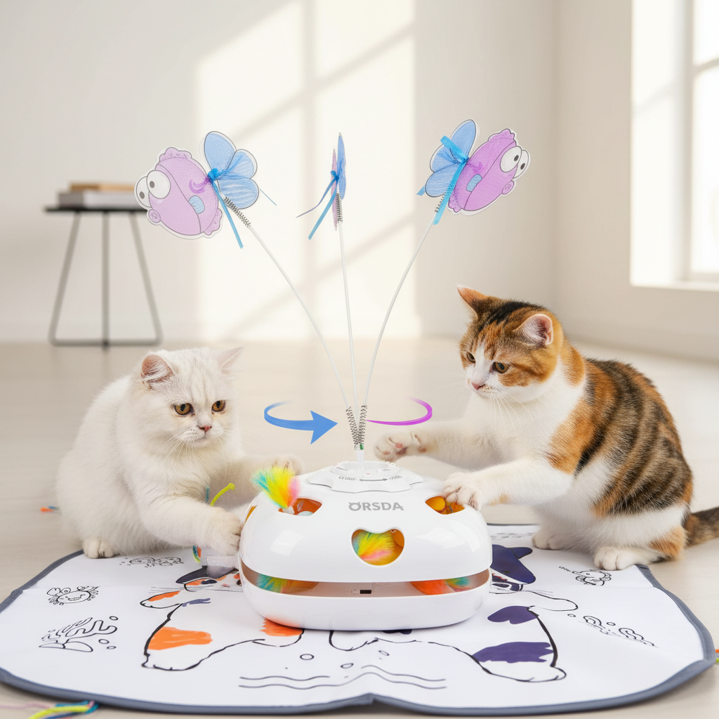 Vessel Tech 2-in-1 Interactive Automated Cat Toy & Play Mat