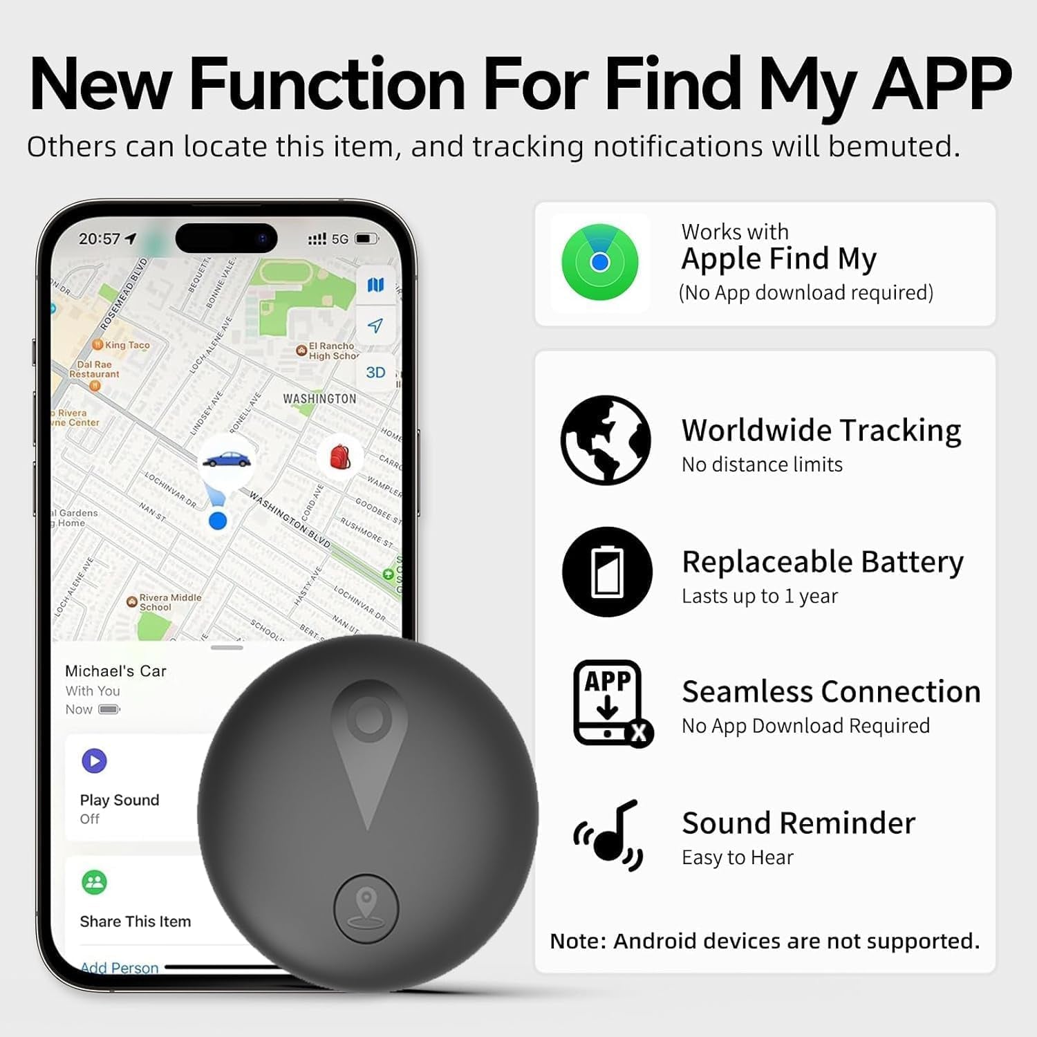Vessel Tech GPS pet tracker displayed on a smartphone showing location tracking features