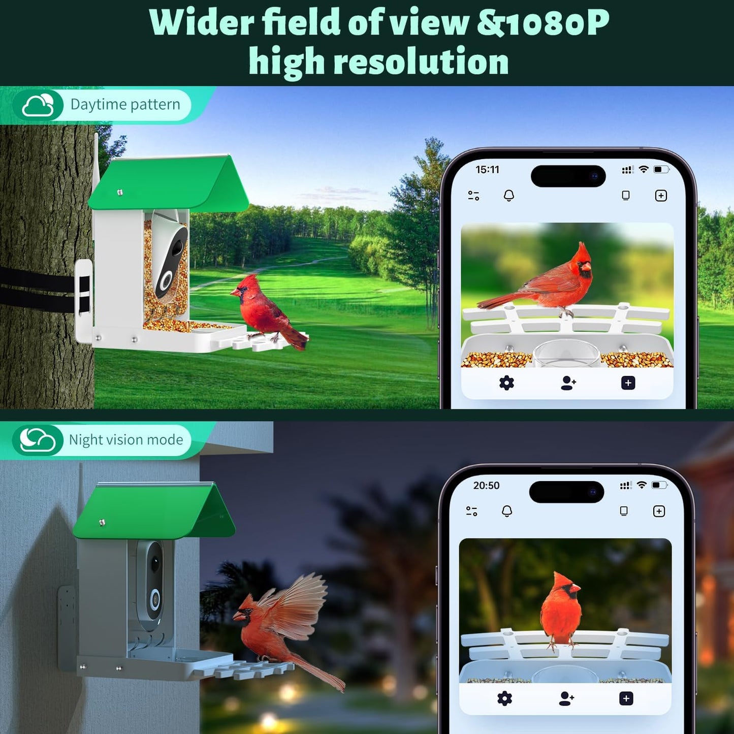 Vessel Tech Birdview™ Smart Bird Feeder Camera — AI Identifies 8,000+ Species