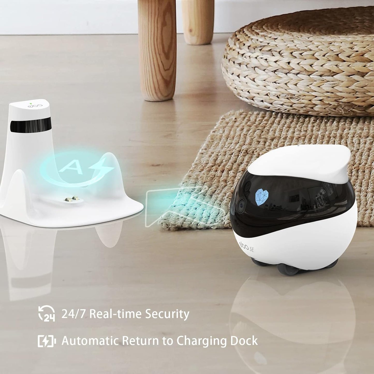 Robowatch Flagship auto-recharge dock and charging setup