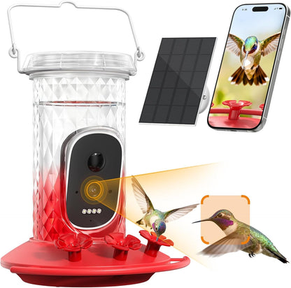 SkyWatch Hummingbird 2.5K™ Solar AI Camera Feeder — front view