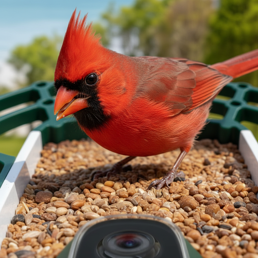 SkyWatch ProVision 2.5K™ ultra-sharp 4MP camera — bird feather detail shot