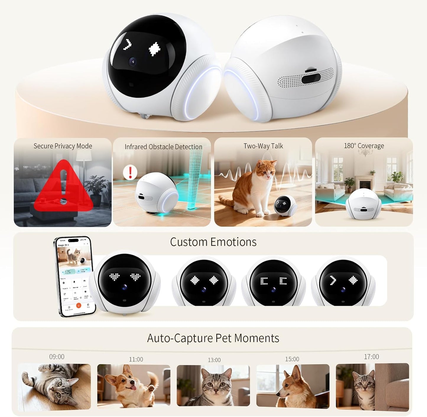 Vessel Tech Robowatch Pro Patrol Camera Robot in a living room monitoring a pet