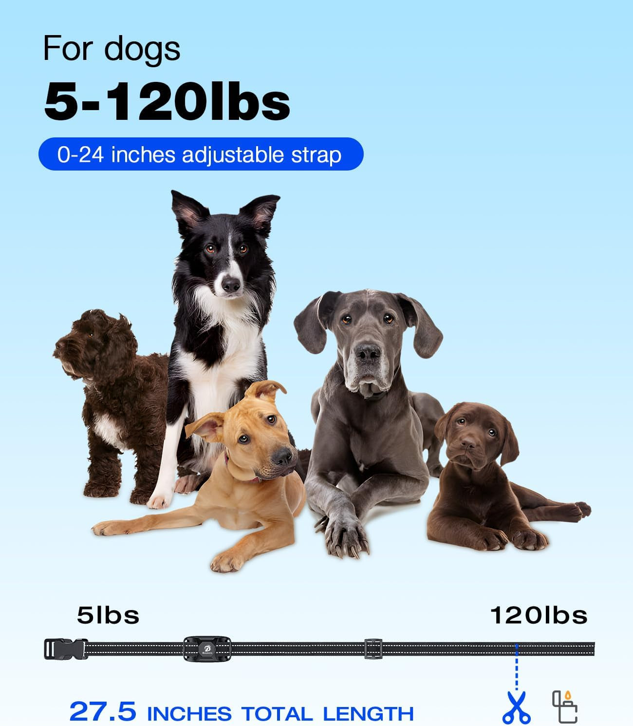 Dog Shock Collar - 3300Ft Training Collar with Remote for 5-120Lbs Small Medium Large Dogs Rechargeable Waterproof E Collar with Beep (1-8), Shake(1-16), Safe Shock(1-99) Modes (Black)