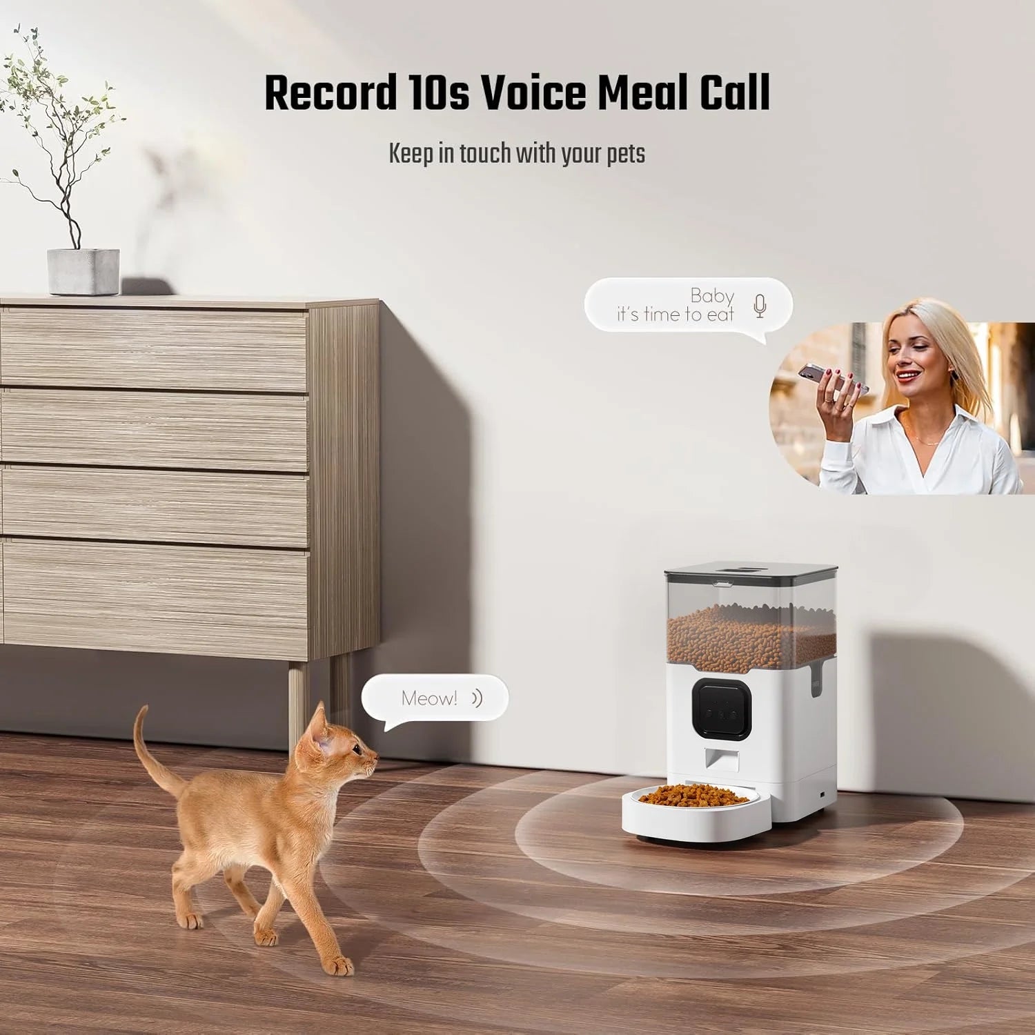 Revolutionize Mealtime with the 4L Smart Automatic Cat Feeder – WiFi Enabled & Programmable for Happy, Healthy Pets!