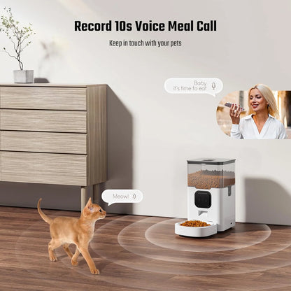 Revolutionize Mealtime with the 4L Smart Automatic Cat Feeder – WiFi Enabled & Programmable for Happy, Healthy Pets!