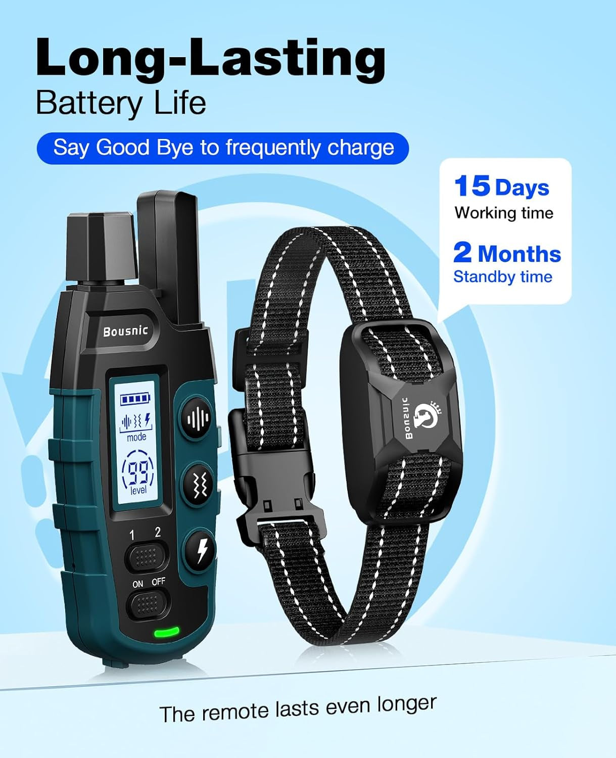 Dog Shock Collar - 3300Ft Training Collar with Remote for 5-120Lbs Small Medium Large Dogs Rechargeable Waterproof E Collar with Beep (1-8), Shake(1-16), Safe Shock(1-99) Modes (Black)