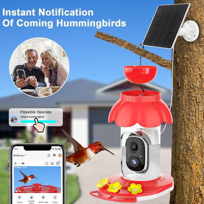 Vessel Tech Hummercam™ Solar Hummingbird Feeder with AI Camera