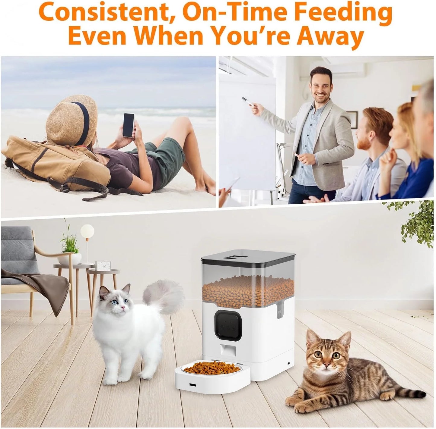 Revolutionize Mealtime with the 4L Smart Automatic Cat Feeder – WiFi Enabled & Programmable for Happy, Healthy Pets!
