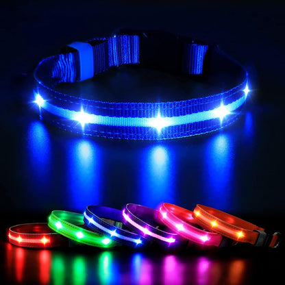 Led Dog Collar, Rechargeable Light up Collar with Flashing Glow for Night Safety