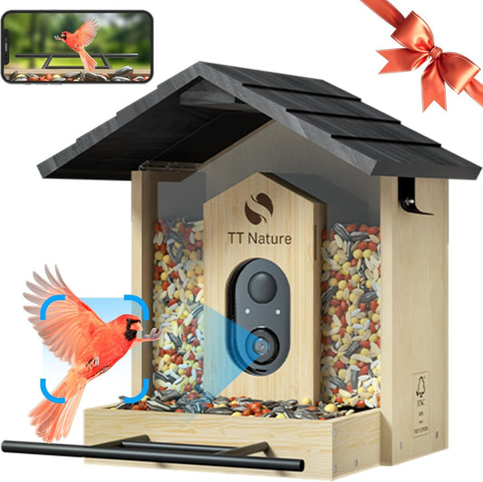 Netvue Birdfy™ AI Sanctuary Wood Bird Feeder — product hero shot