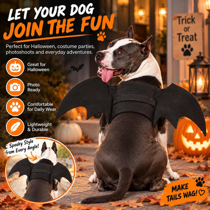 Adjustable black bat wings Halloween dog costume – product detail