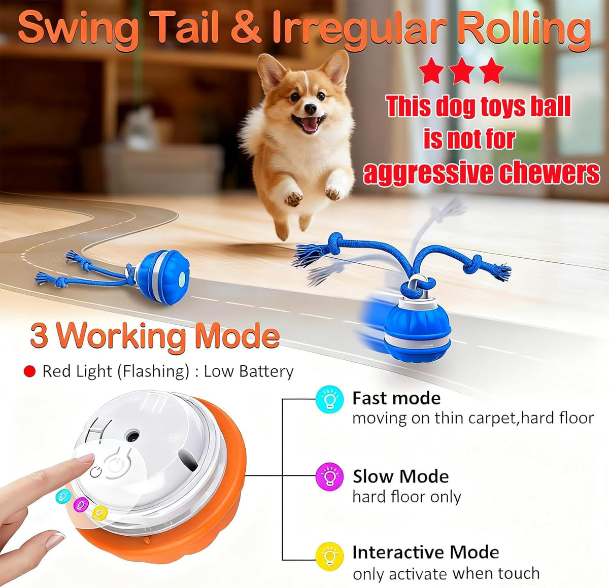 RoboBall™ motion-activated self-rolling dog toy – product image 2