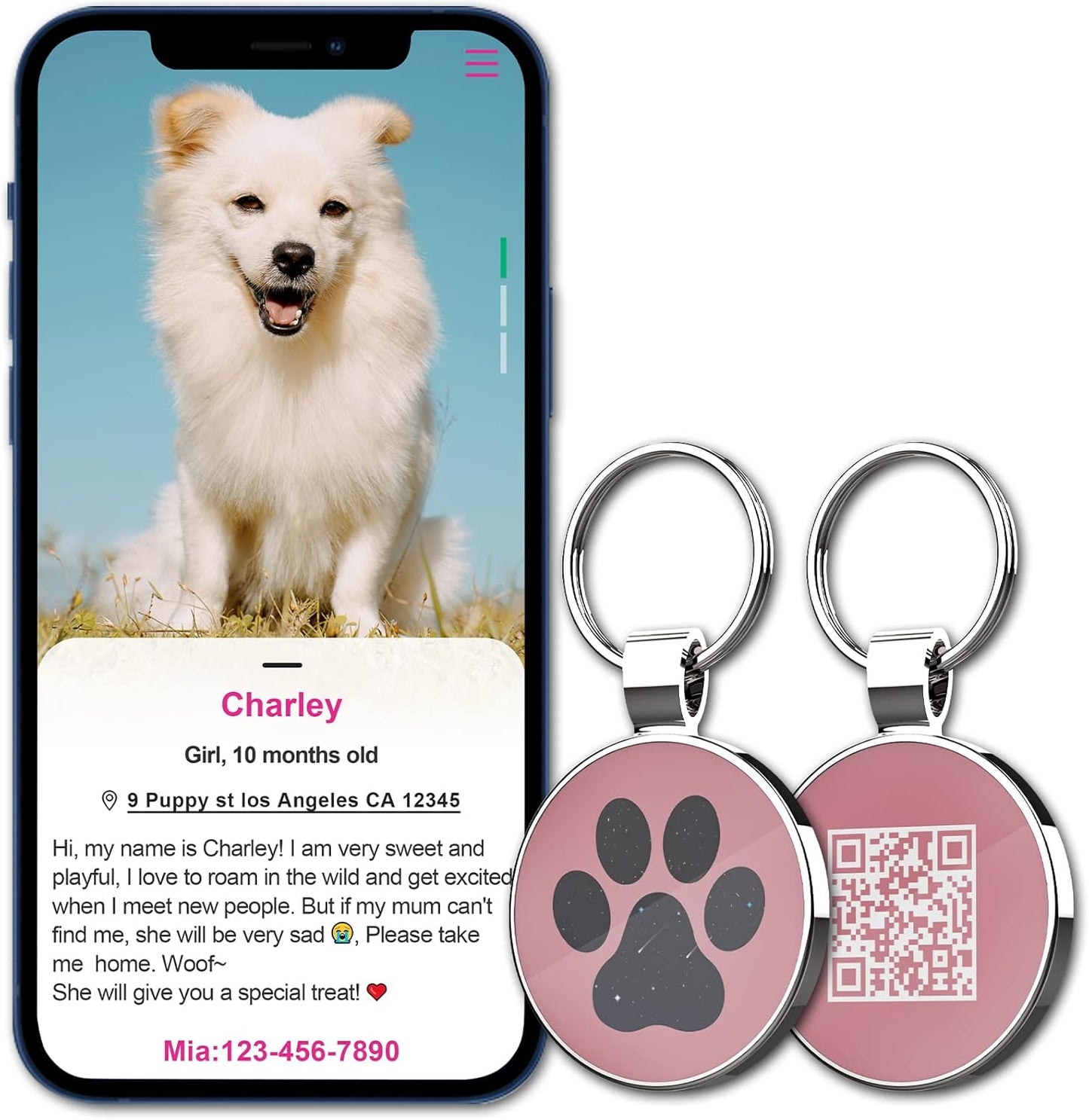 Keep Your Furry Friend Safe with Our Personalized QR Code Pet ID Tag - Instant Location Alerts for Dogs & Cats