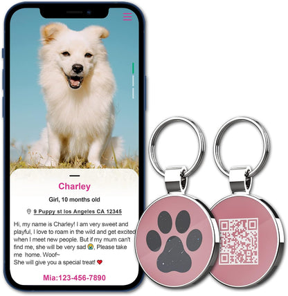 Keep Your Furry Friend Safe with Our Personalized QR Code Pet ID Tag - Instant Location Alerts for Dogs & Cats