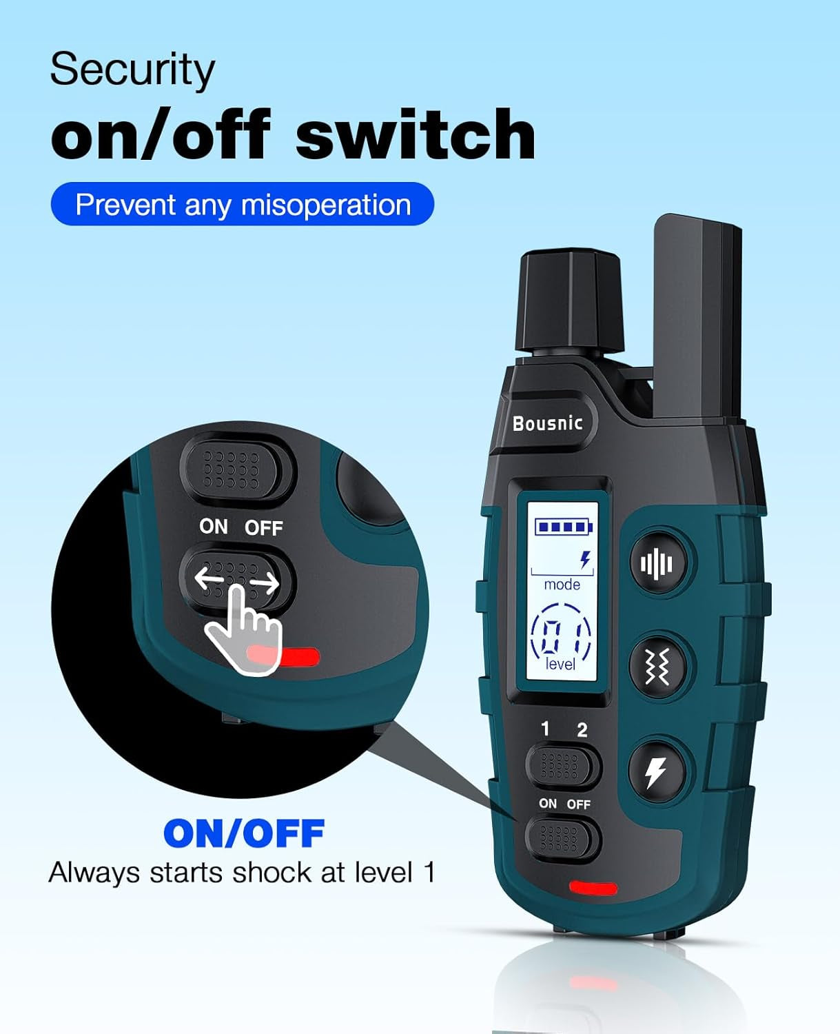 Dog Shock Collar - 3300Ft Training Collar with Remote for 5-120Lbs Small Medium Large Dogs Rechargeable Waterproof E Collar with Beep (1-8), Shake(1-16), Safe Shock(1-99) Modes (Black)