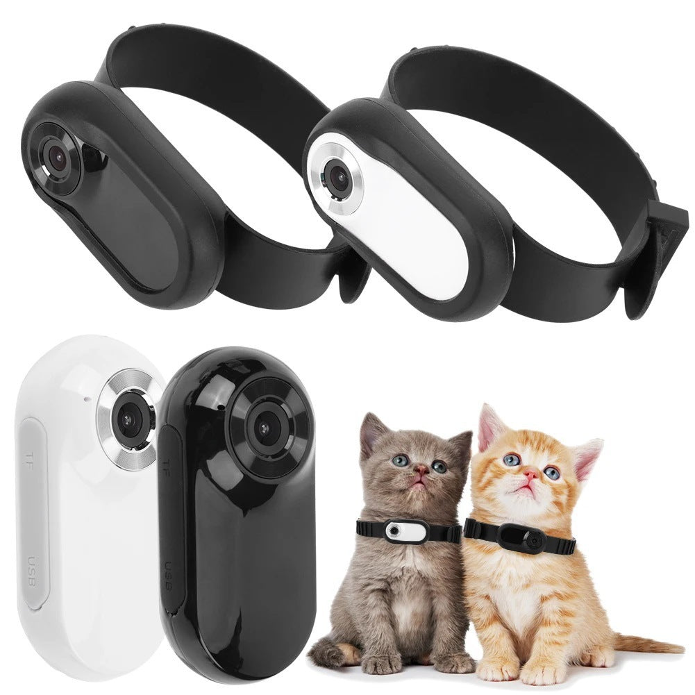 Vessel Tech PetView Clip Camera in black and white with straps, smart pet camera main view