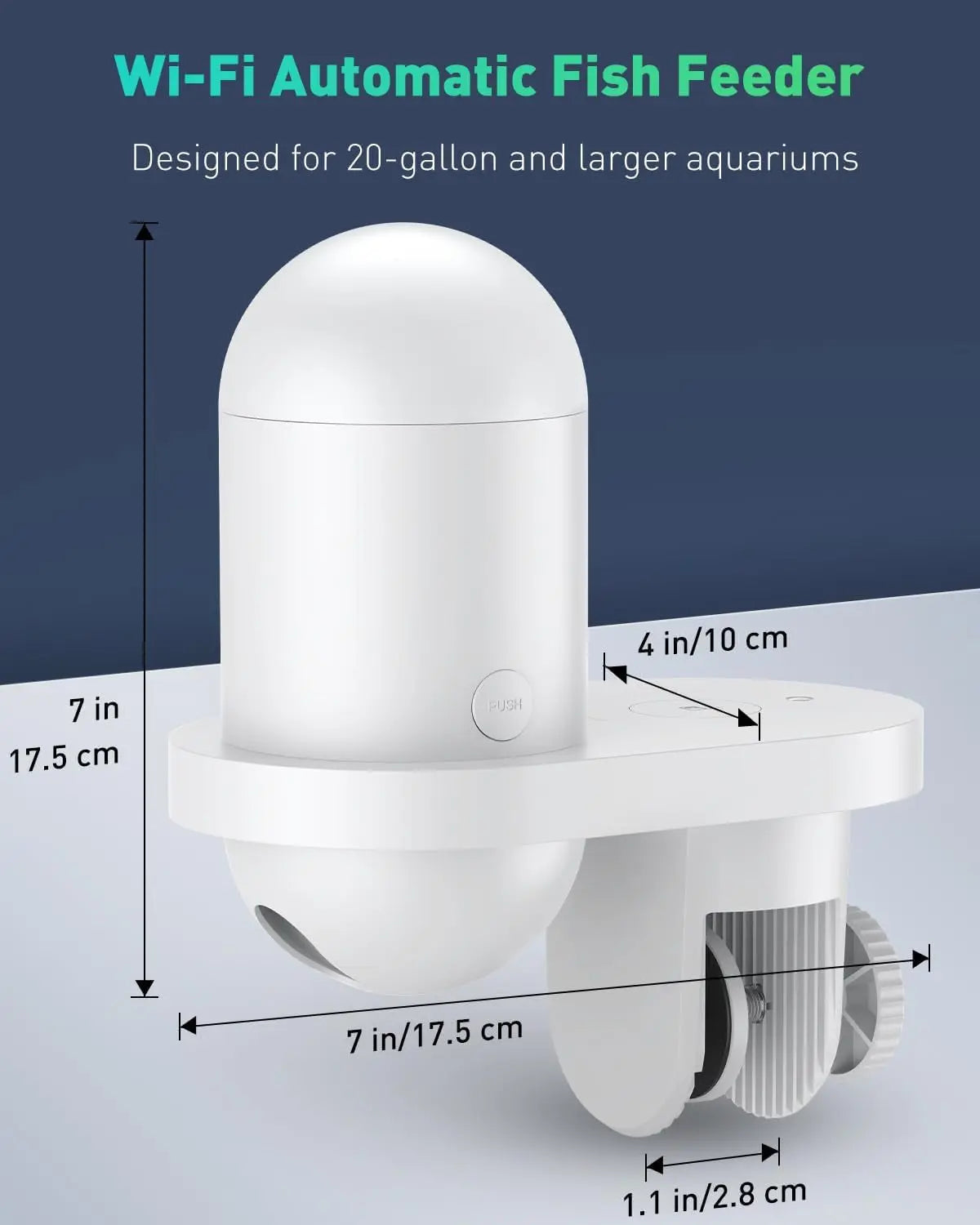 Wags & Whiskers Pet Supply AquaView 2.5K Smart Feeder dimensions and design details