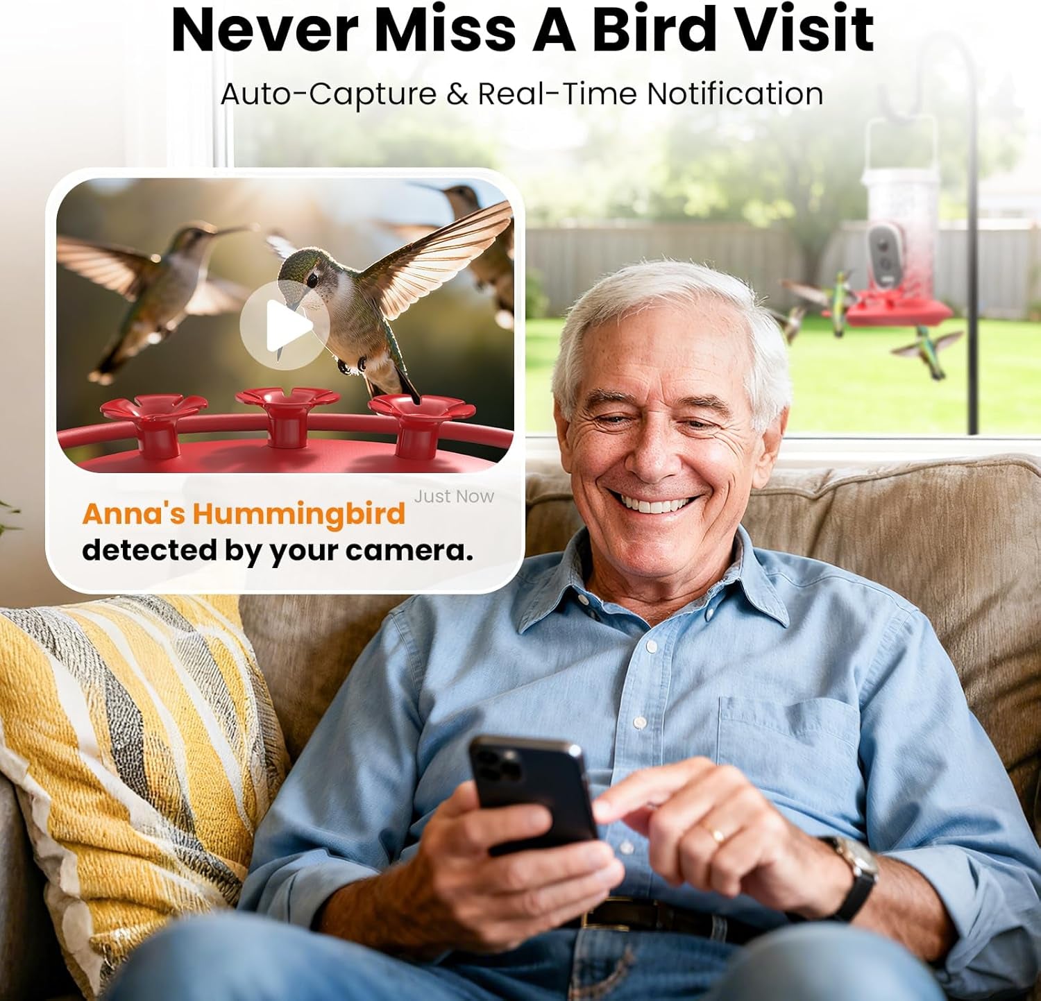 SkyWatch Hummingbird 2.5K™ companion app — AI species identification