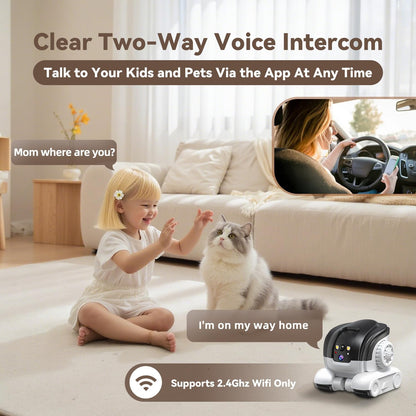 Robowatch Mini night vision mode detecting pet movement in the dark