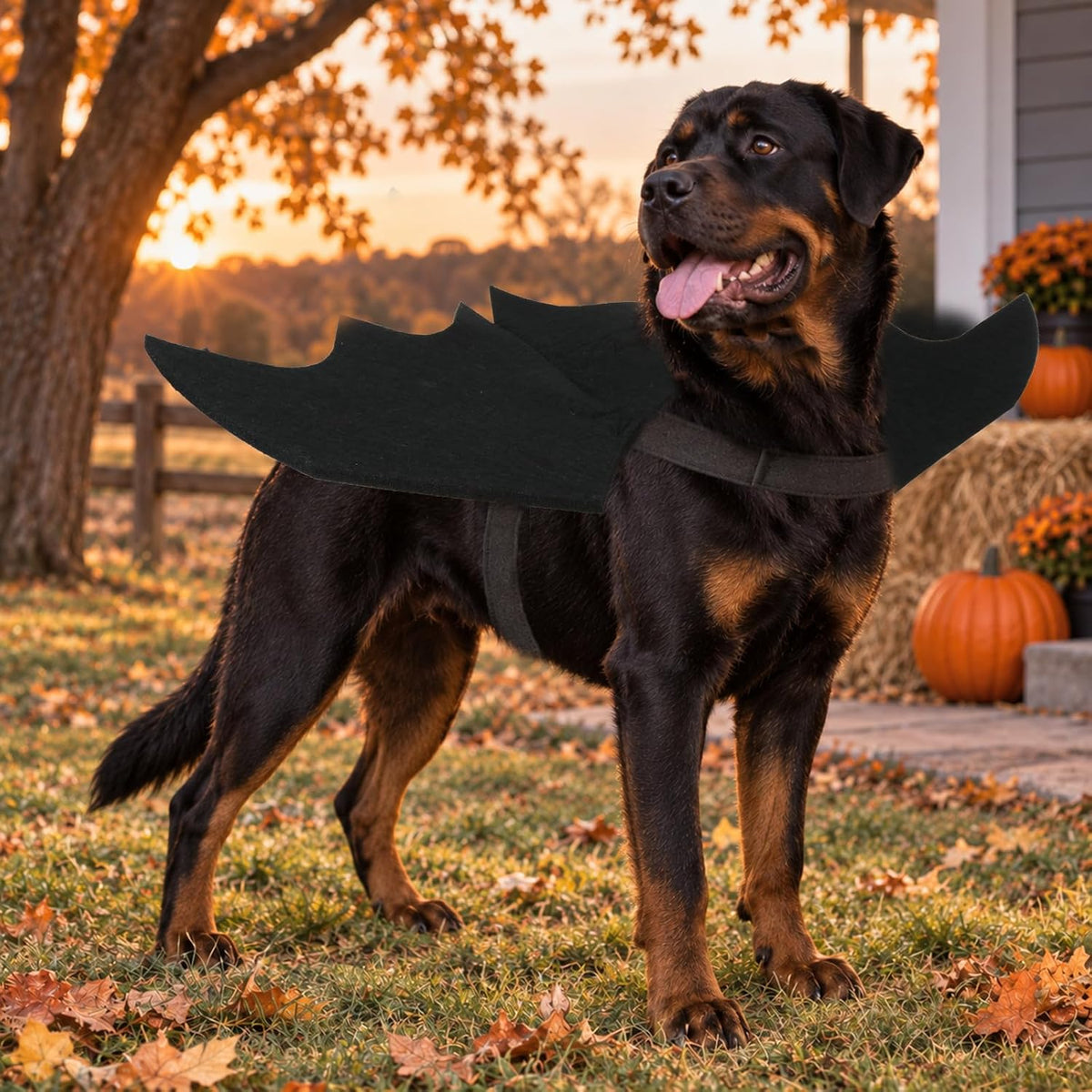 Adjustable black bat wings Halloween dog costume – product detail