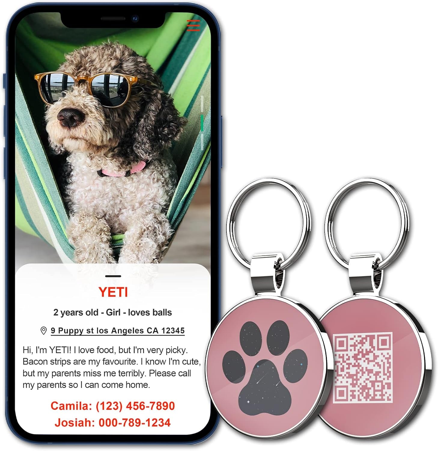 Keep Your Furry Friend Safe with Our Personalized QR Code Pet ID Tag - Instant Location Alerts for Dogs & Cats