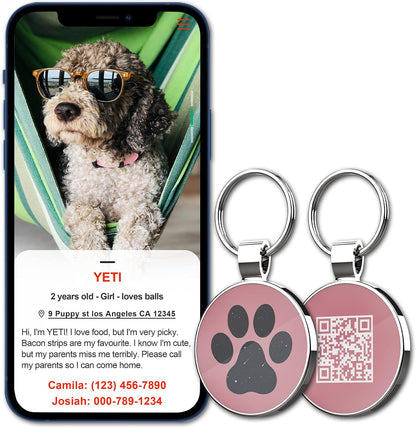 Keep Your Furry Friend Safe with Our Personalized QR Code Pet ID Tag - Instant Location Alerts for Dogs & Cats
