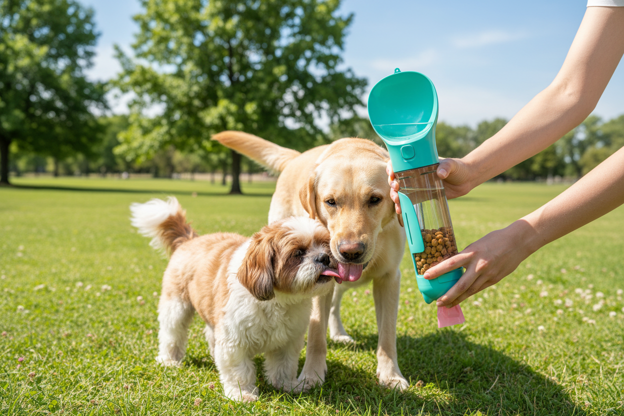 Vessel Tech 4-in-1 Portable Pet Travel Water Bottle & Feeding Suite