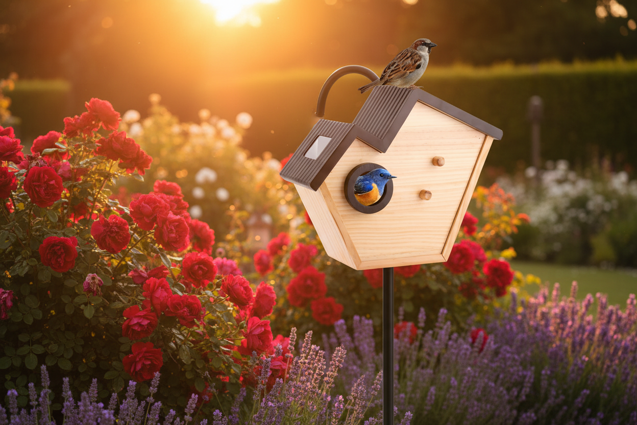 SkyWatch NestView 2K™ Solar AI Bird House Camera — 32GB Included