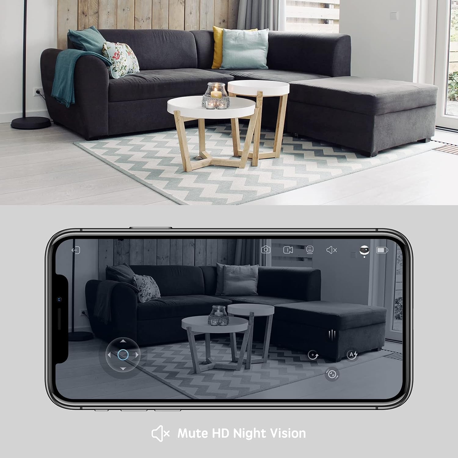 Robowatch Flagship two-way audio letting owner talk to pet through the companion app