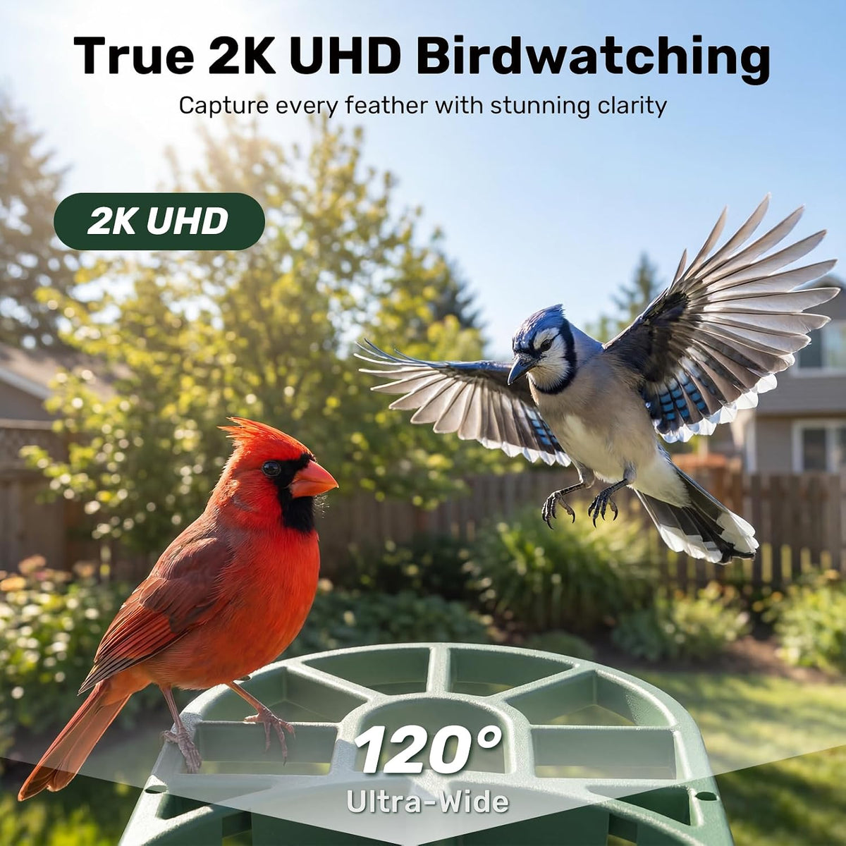 BirdWatch 2K solar smart bird feeder camera for backyard birdwatching