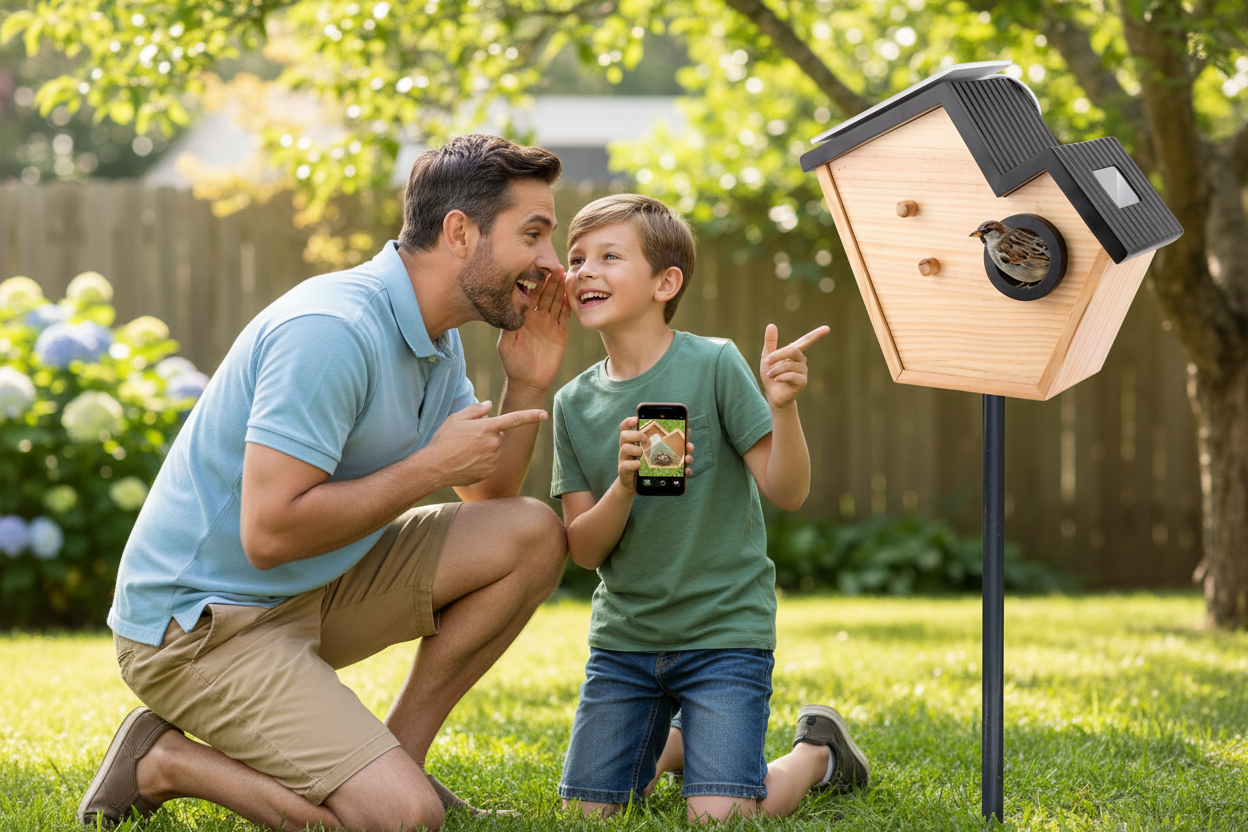 SkyWatch NestView 2K™ Solar AI Bird House Camera — 32GB Included