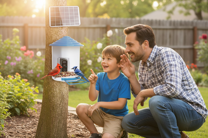 Father and son watching birds together via Vessel Tech Horizon™ app