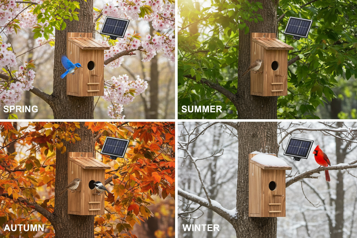 SkyWatch NestView Pro™ 2K Solar AI Bird House Camera