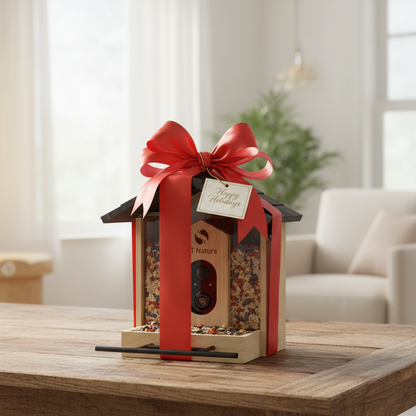 Netvue Birdfy™ AI Wood Bird Feeder — premium gift presentation