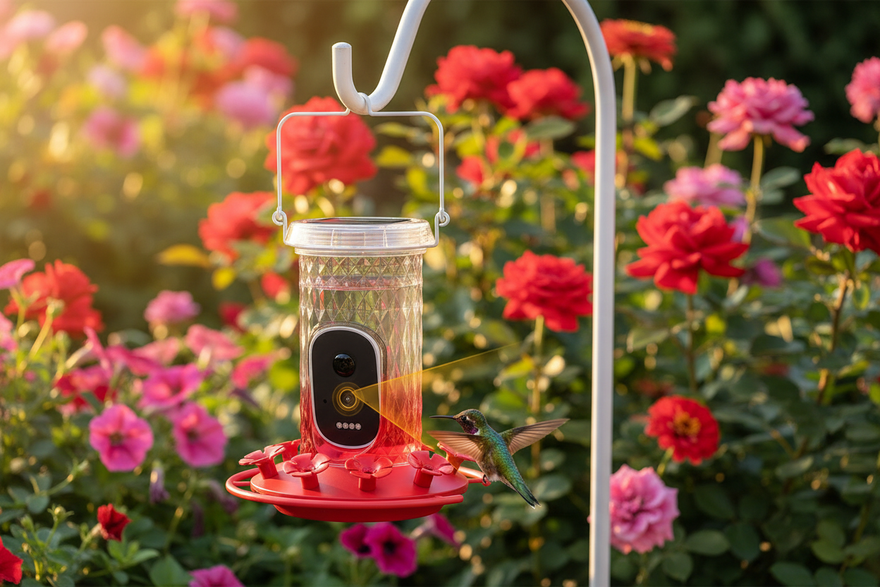 SkyWatch Hummingbird 2.5K™ Solar AI Camera Feeder