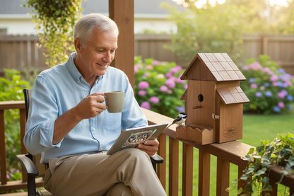 SkyWatch NestView 1080P™ Solar AI Bird House Camera