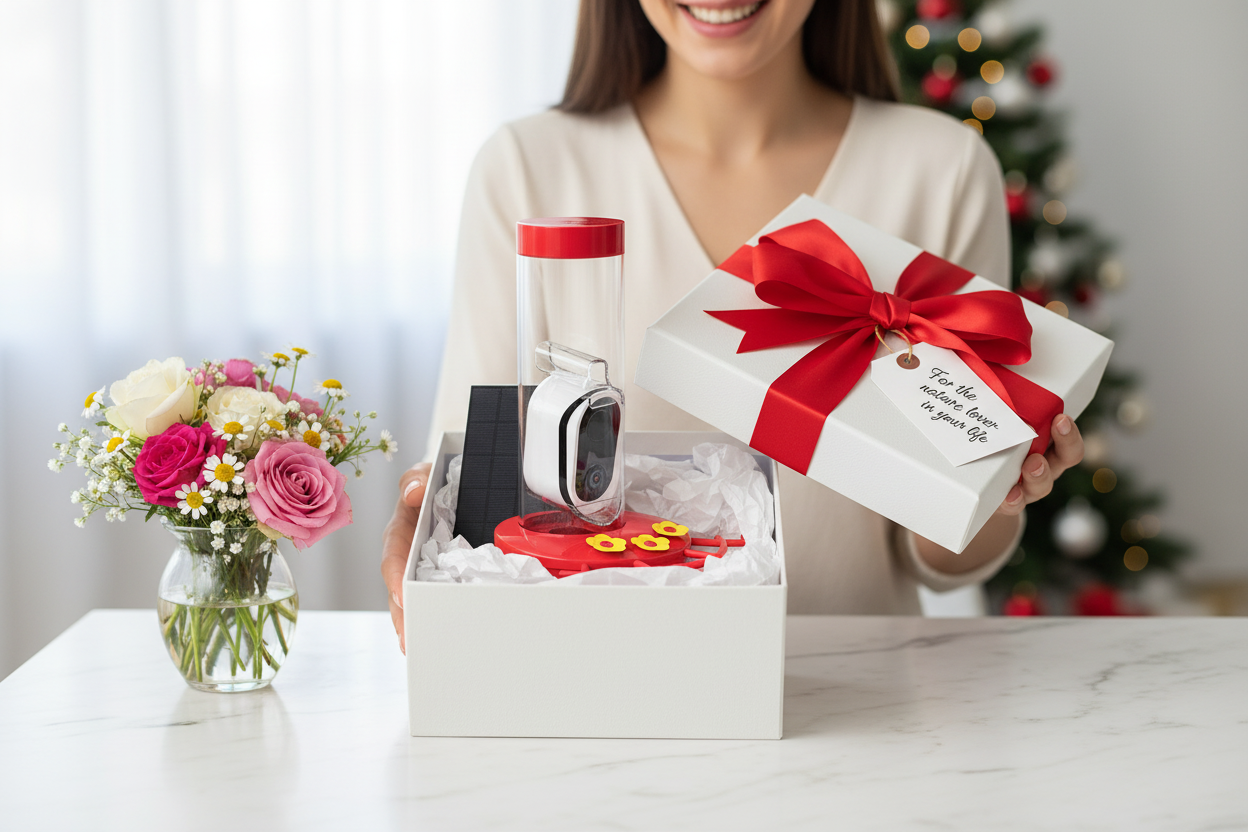 SkyWatch Hummingbird Pro™ Solar AI Feeder — premium gift moment