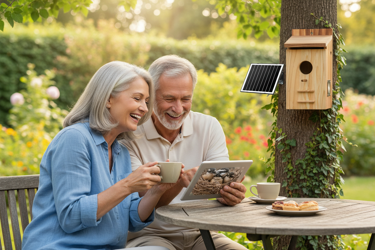SkyWatch NestView Pro™ 2K Solar AI Bird House Camera