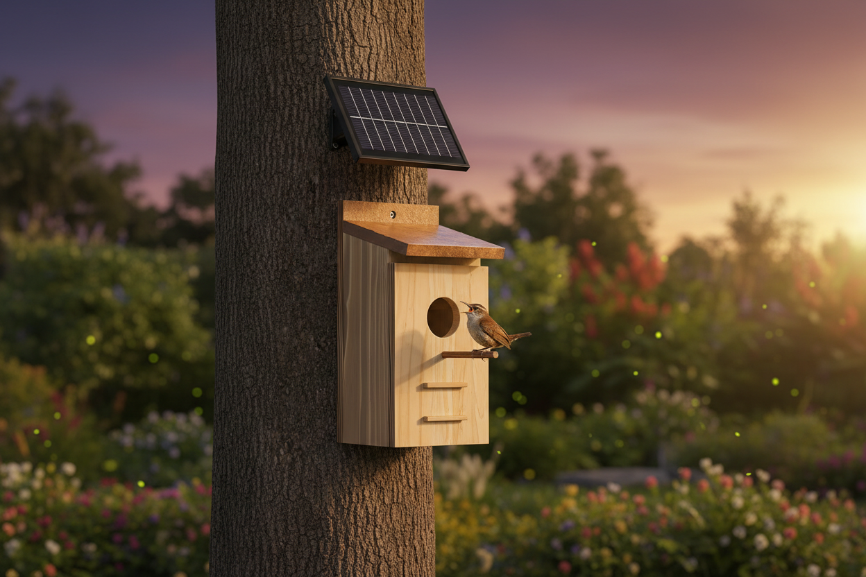 SkyWatch NestView Pro™ 2K Solar AI Bird House Camera
