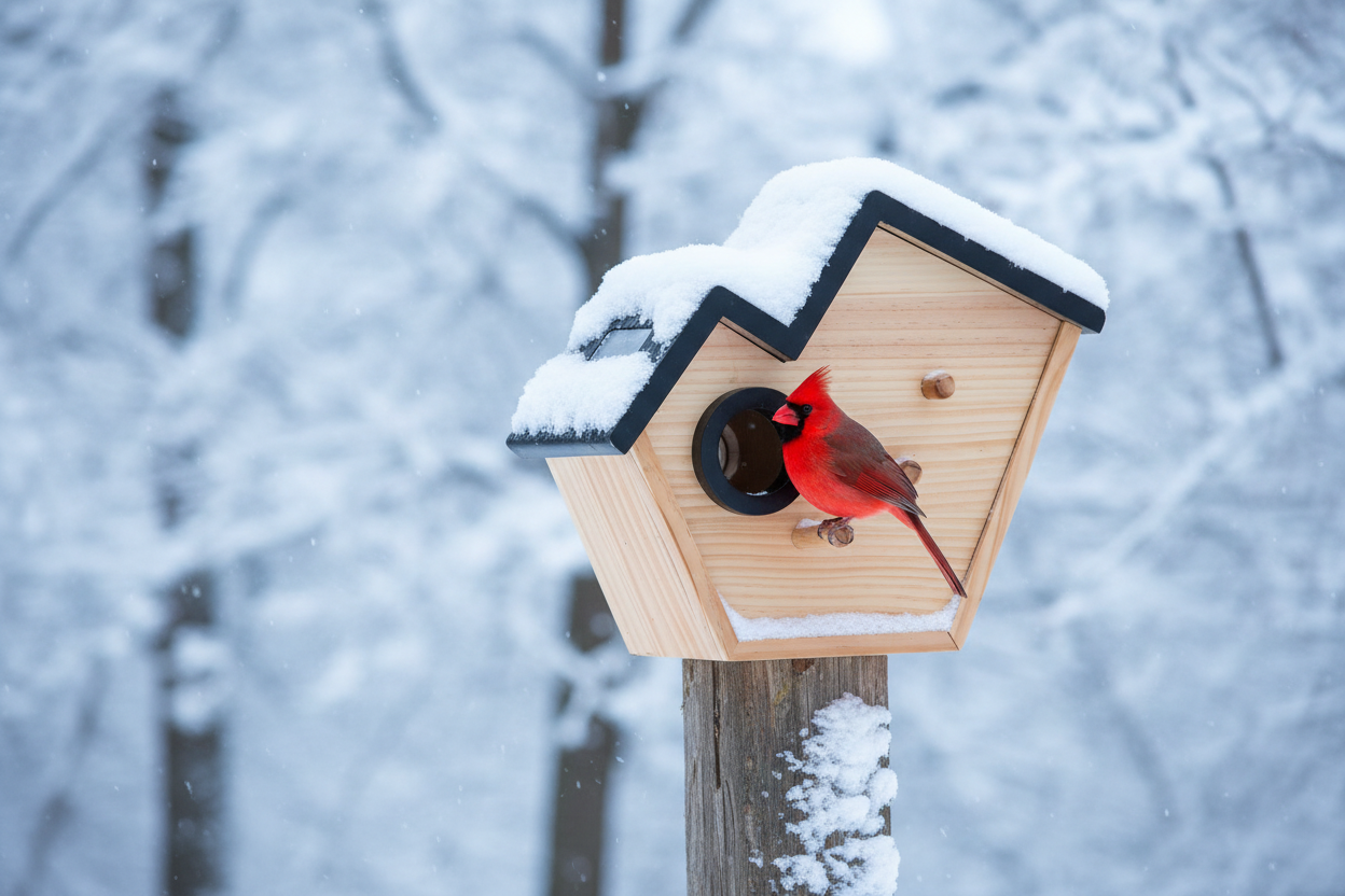 SkyWatch NestView 2K™ Solar AI Bird House Camera — 32GB Included
